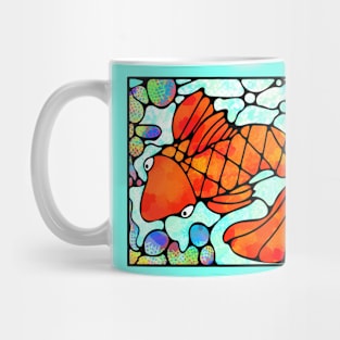 Red gold fish Mug